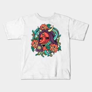 demon mask Kids T-Shirt